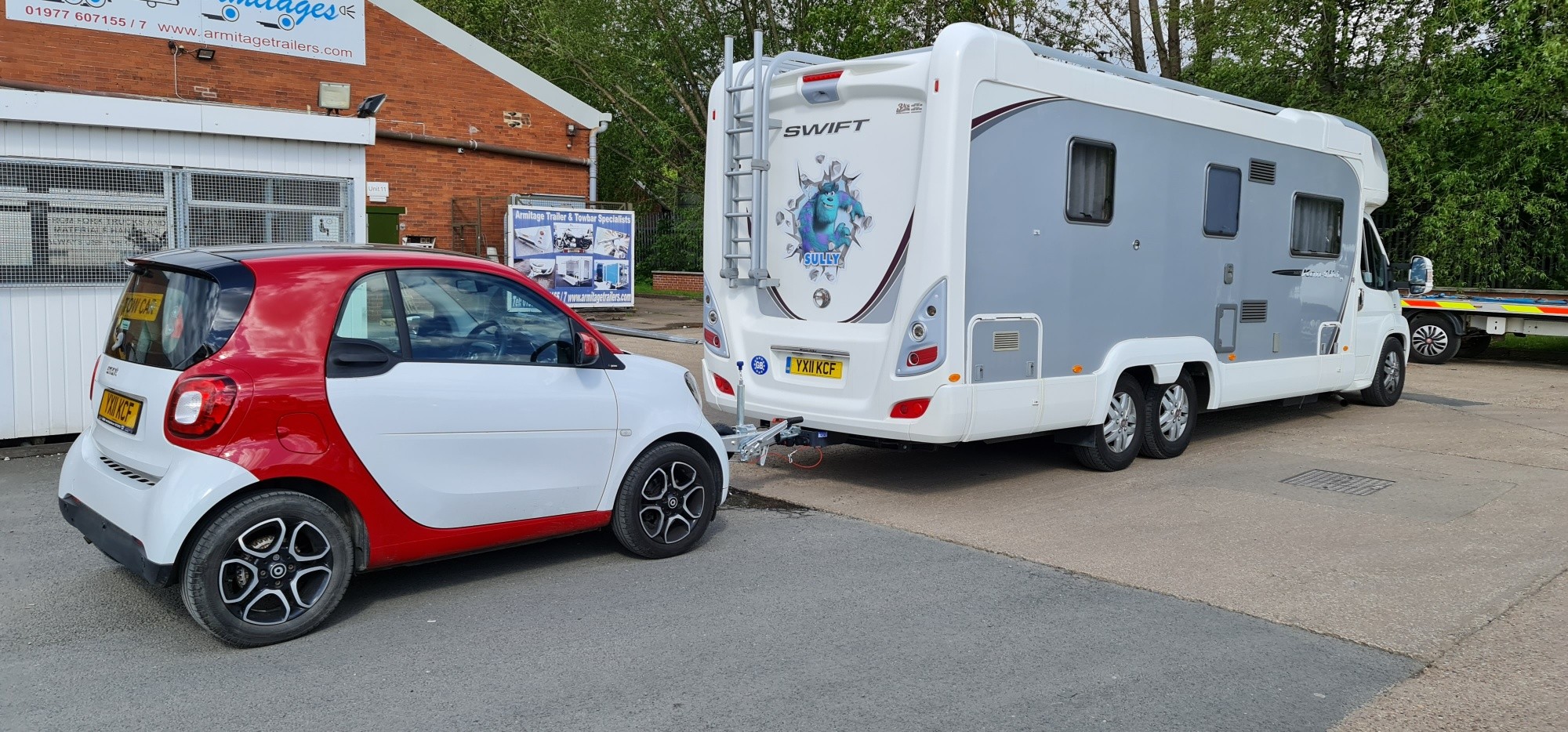 Can I tow my car behind my motorhome in Europe?