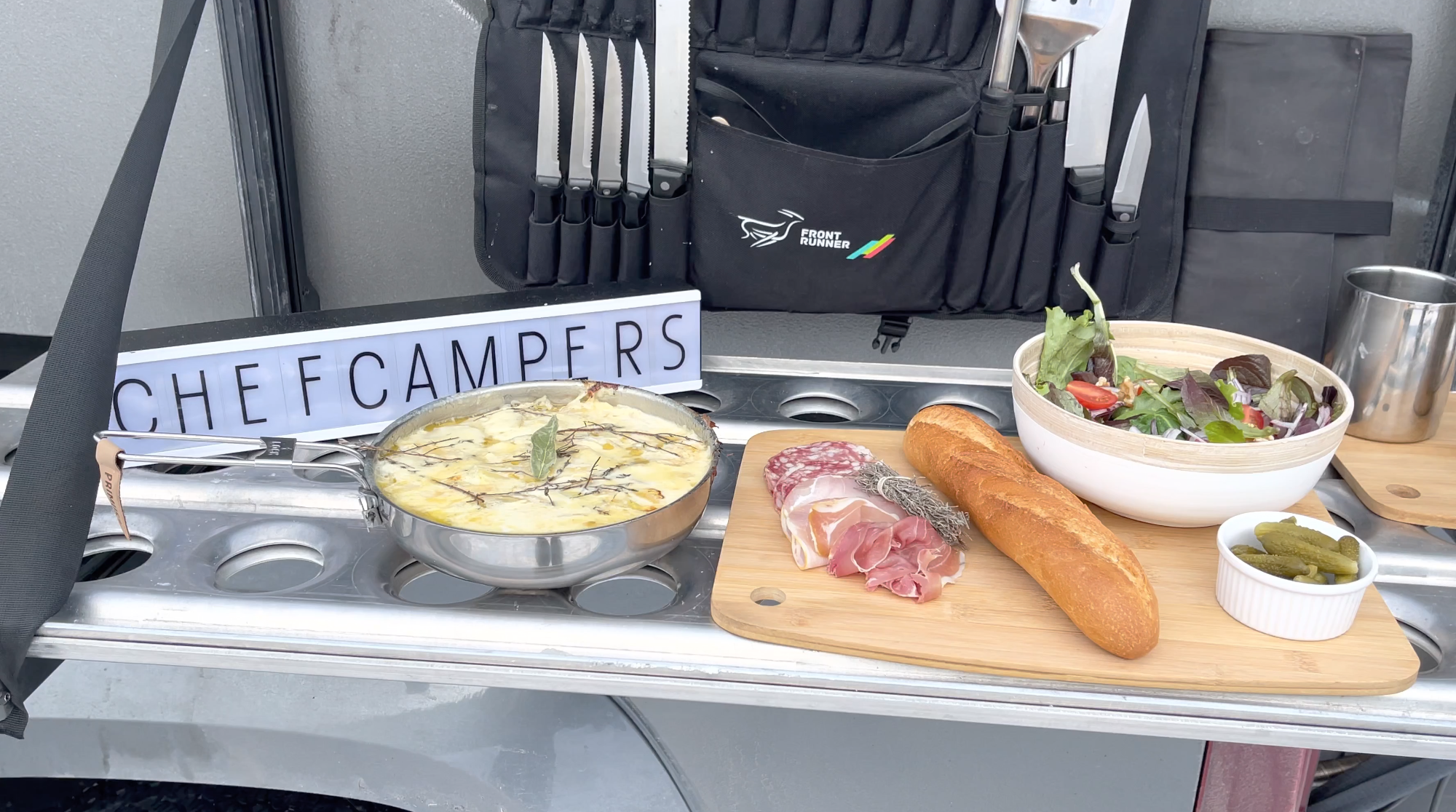 Serve with salad and charcuterie