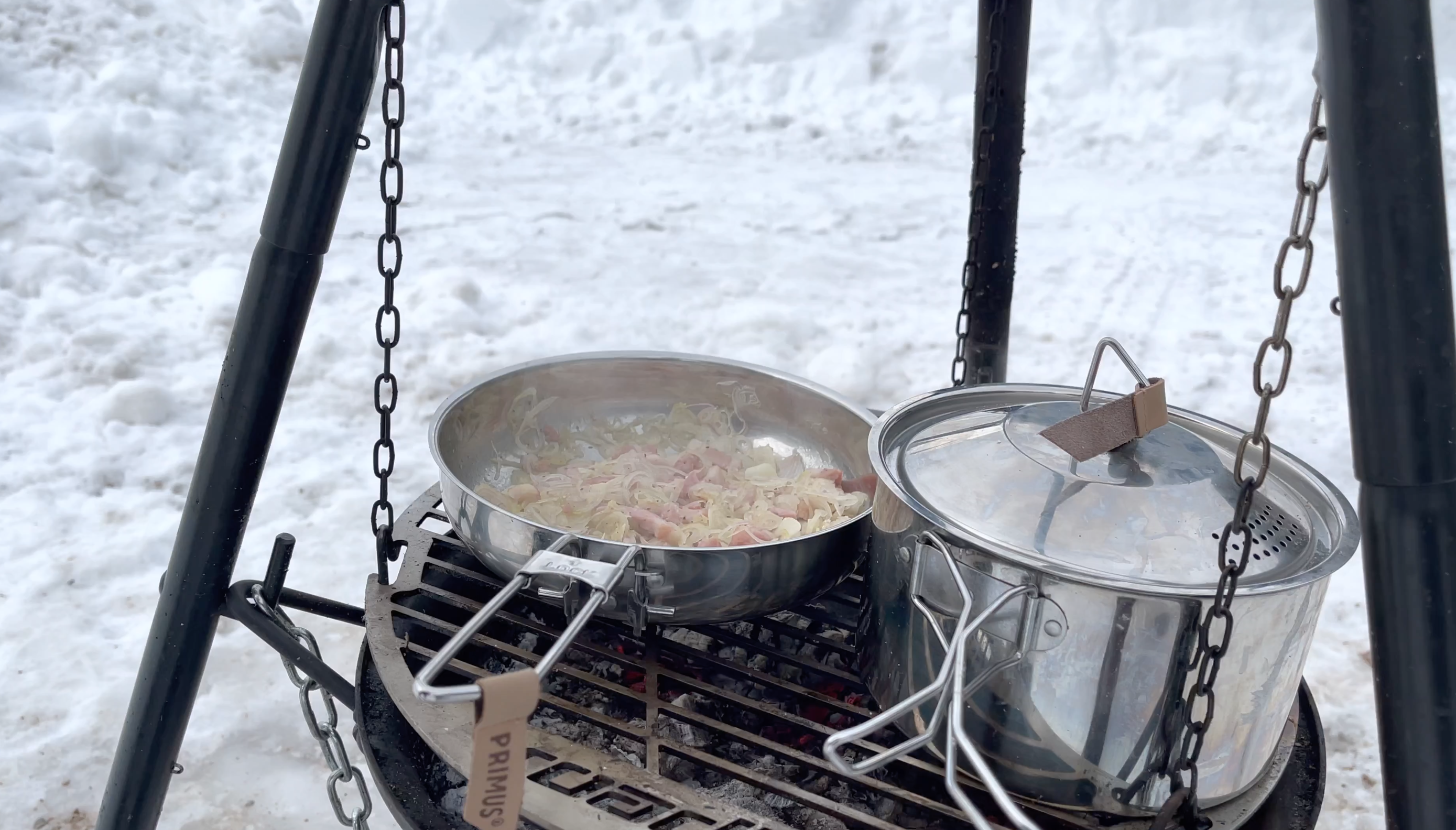 Simmer the bacon and shallots